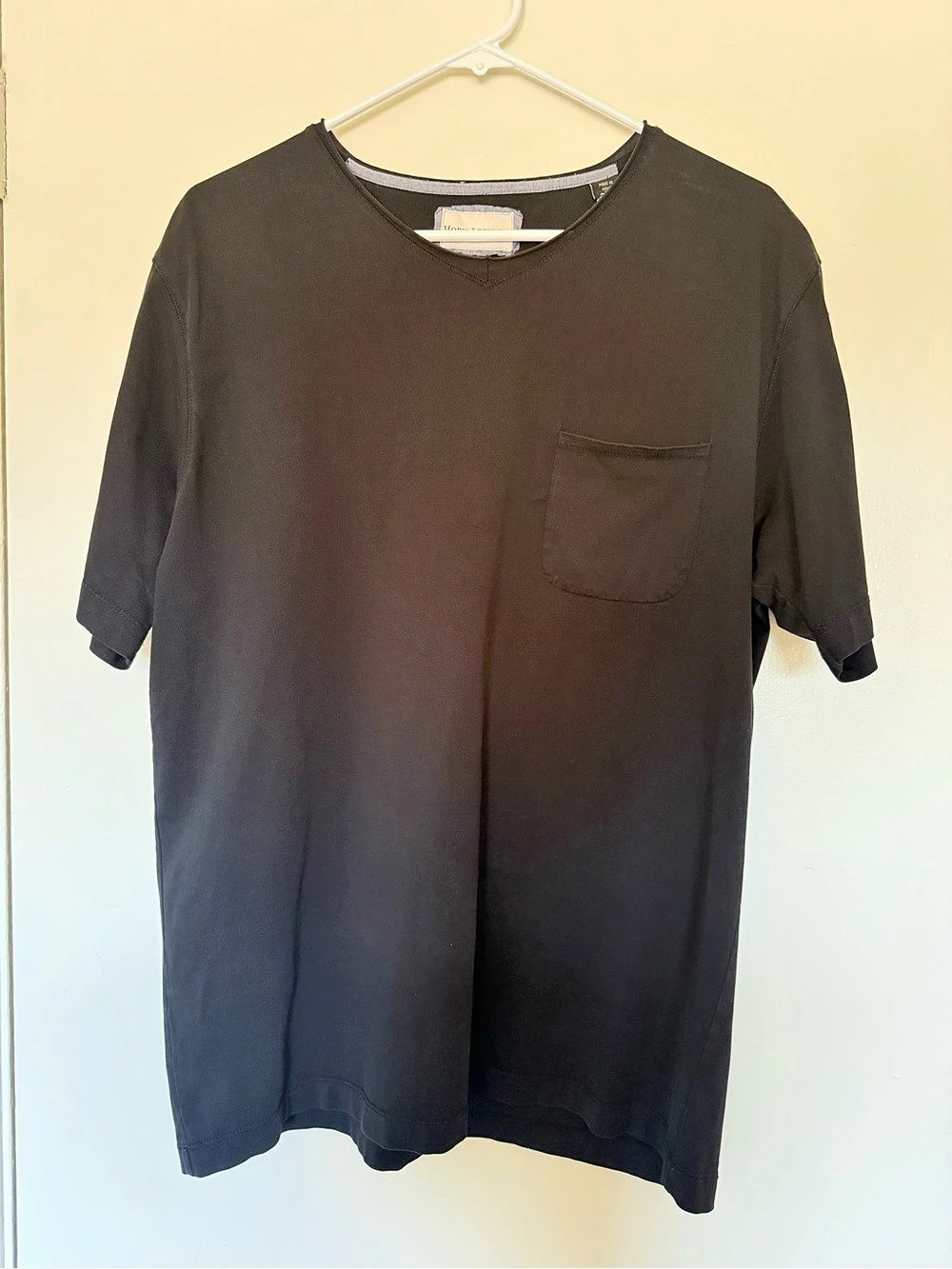 Horn Legend Men's Soft Slub Knit  Pocket T-Shirt Size M Black